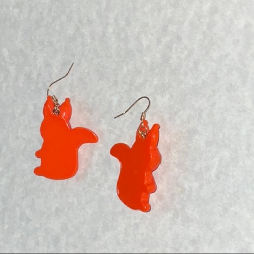 Unsigned Squirrel Earrings Manmade Materials Whim… - image 6